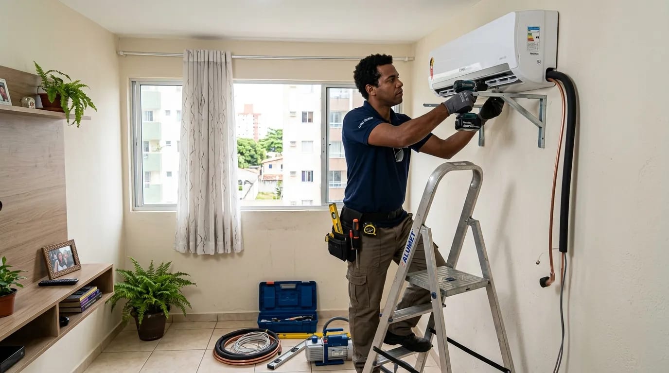 Instalação de ar-condicionado split em Maringá‑PR
