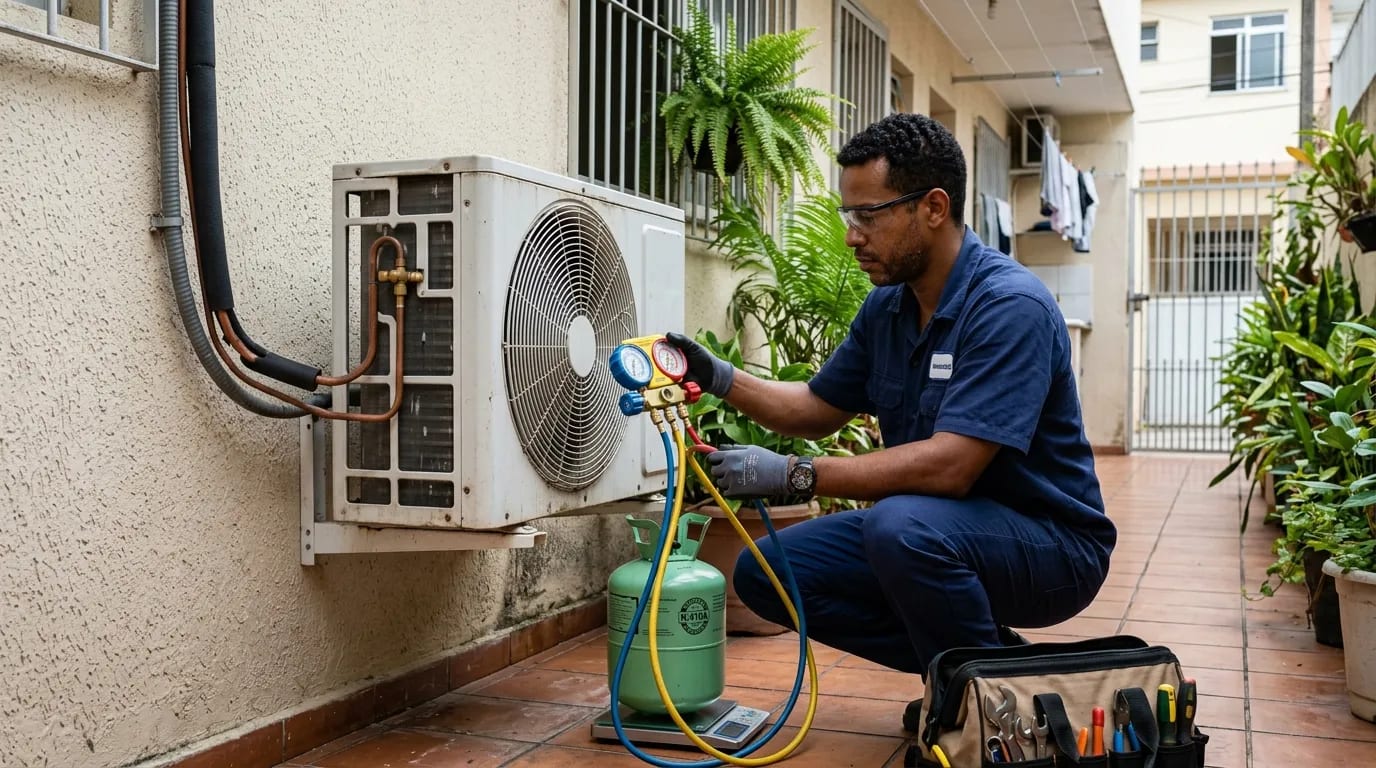 Instalação da condensadora em Maringá‑PR