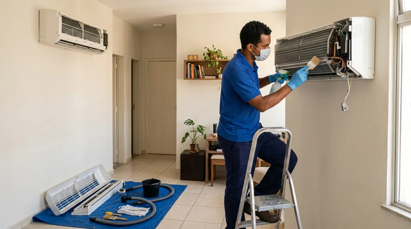 Limpeza da evaporadora em Maringá‑PR
