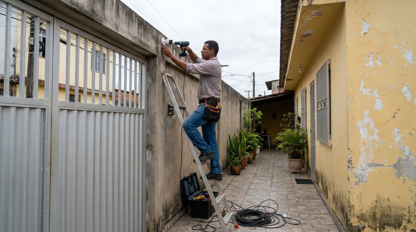 Passagem de cabeamento em Maringá‑PR